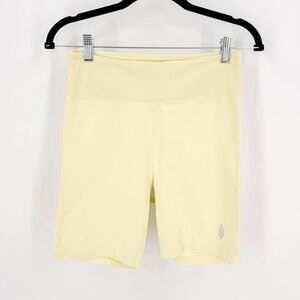 Free People Pale Yellow High-Rise Bike Shorts